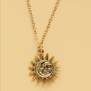 Gold Sun and Moon Necklace